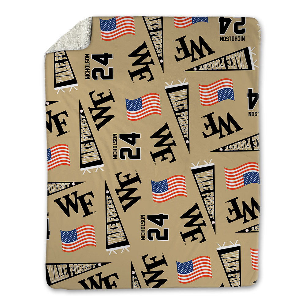 Wake Forest - NCAA Baseball : Grant Nicholson - USA Blanket-0