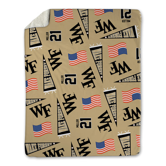 Wake Forest - NCAA Baseball : Jackson Miller - USA Blanket-0