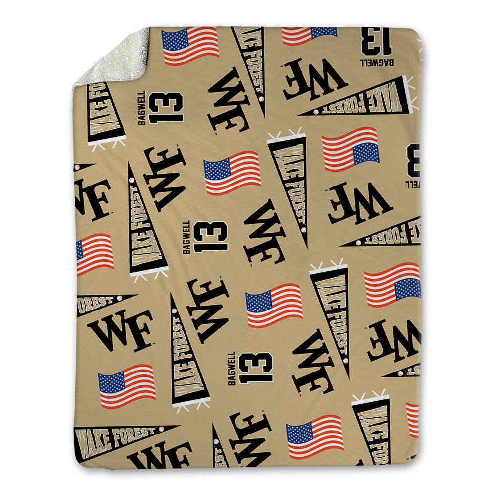 Wake Forest - NCAA Baseball : Cameron Bagwell - USA Blanket-0