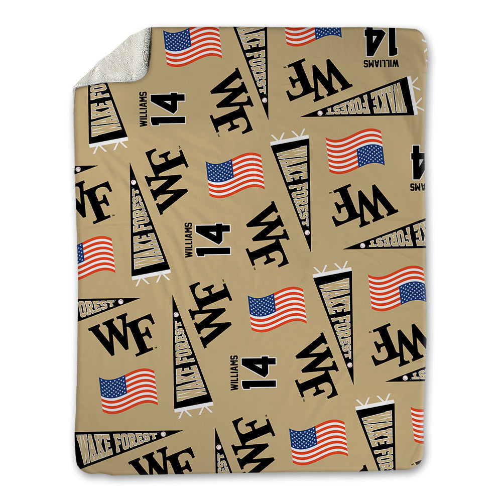 Wake Forest - NCAA Baseball : Javar Williams - USA Blanket-0