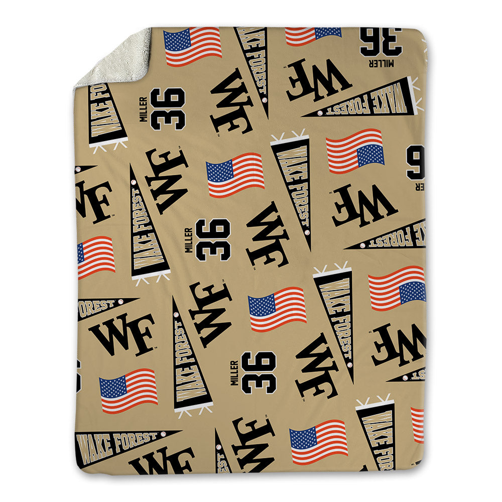 Wake Forest - NCAA Baseball : Cole Miller - USA Blanket-0
