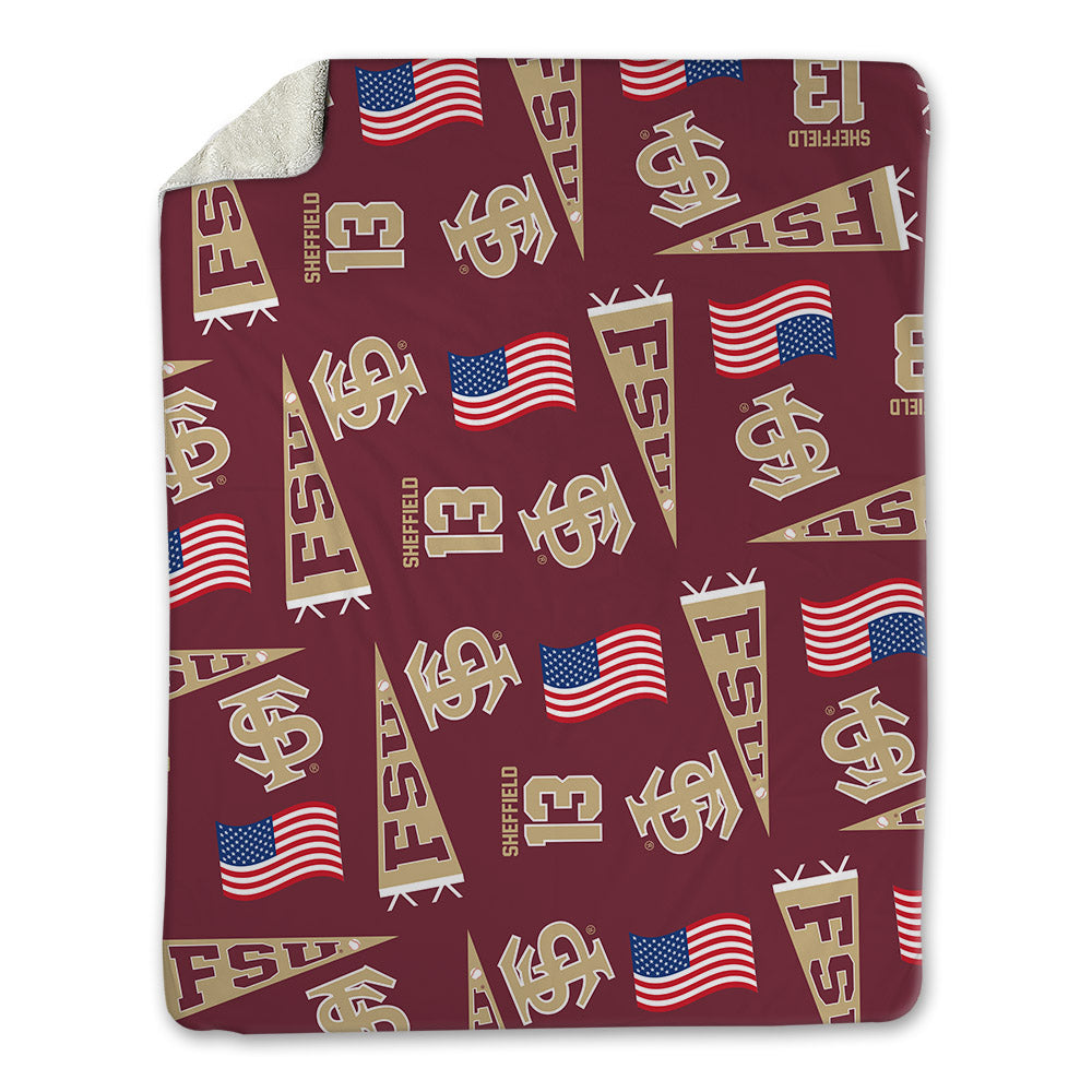 FSU - NCAA Baseball : Noah Sheffield - USA Blanket-0