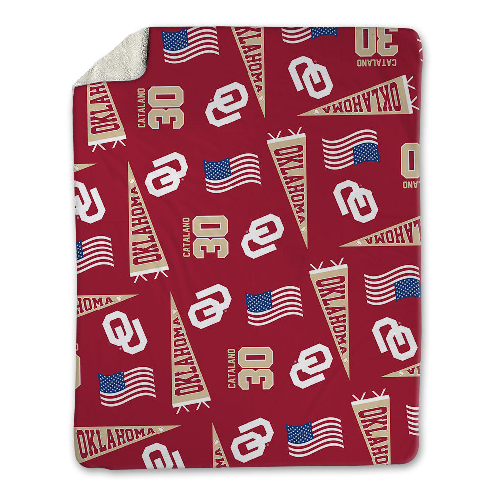 Oklahoma - NCAA Baseball : Michael Catalano - USA Blanket-0