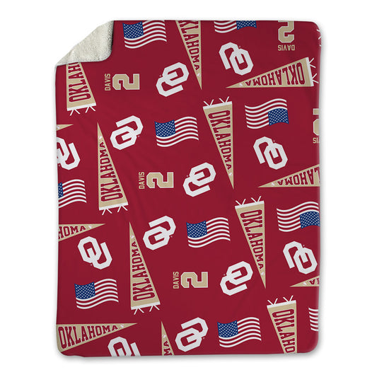 Oklahoma - NCAA Baseball : Myles Davis - USA Blanket-0