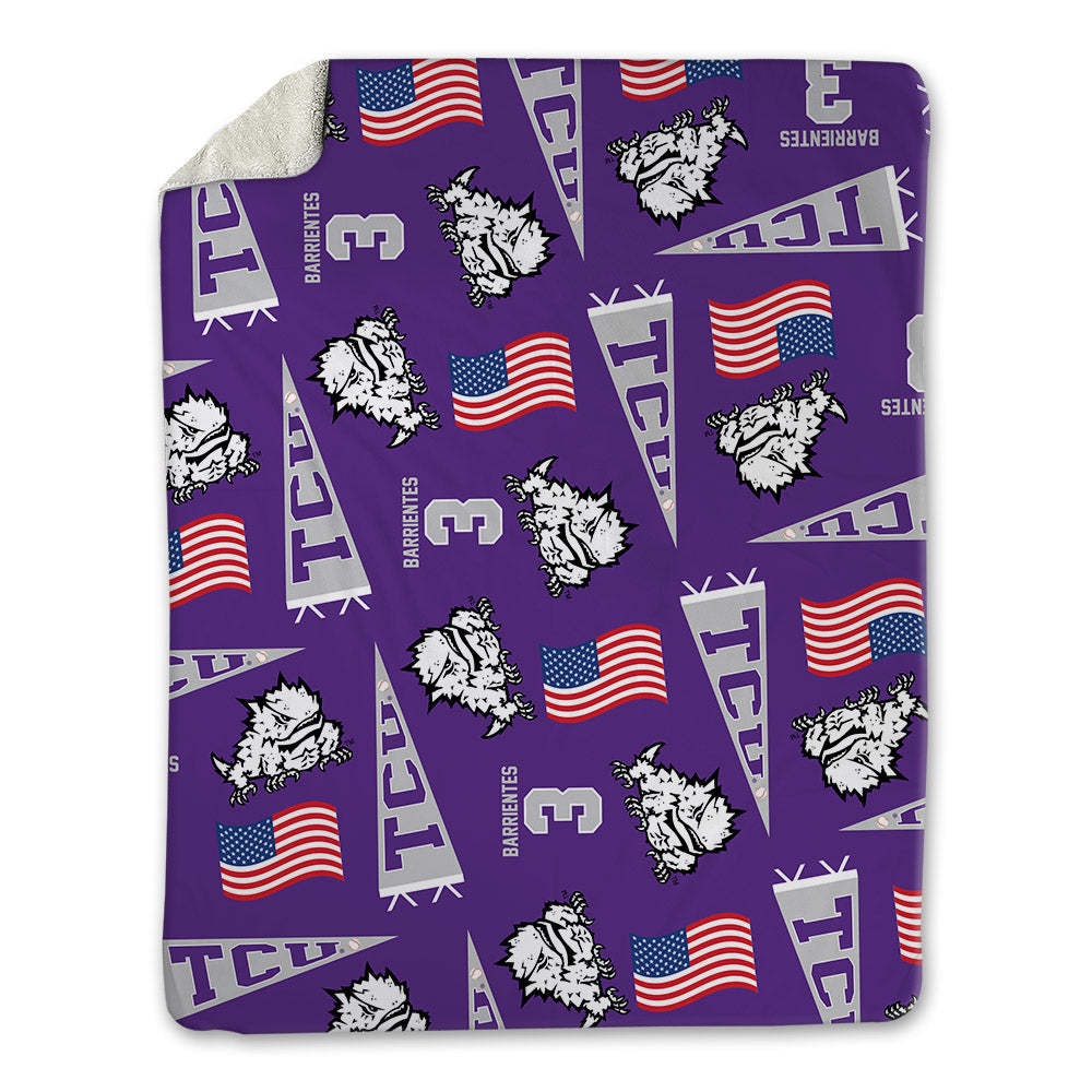 TCU - NCAA Baseball : Aiden Barrientes - USA Blanket-0