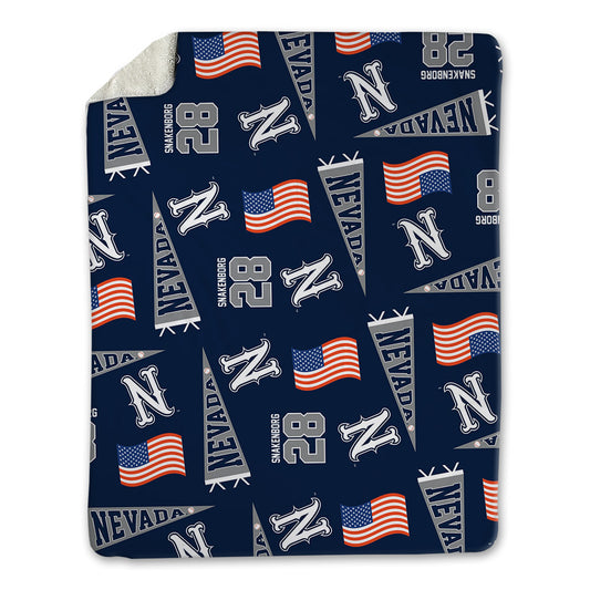 Nevada - NCAA Baseball : nate snakenborg - USA Blanket-0