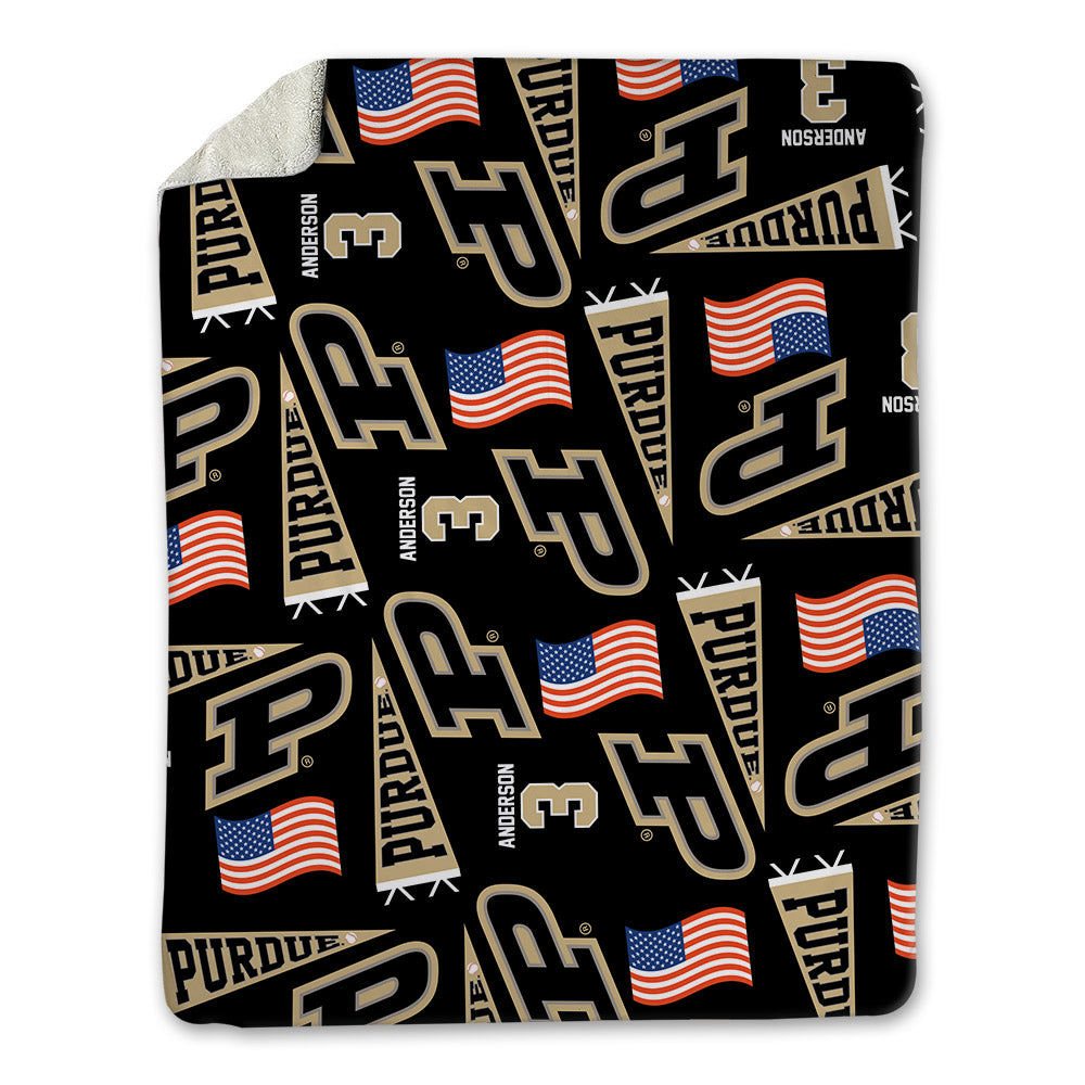 Purdue - NCAA Baseball : Eli Anderson - USA Blanket-0
