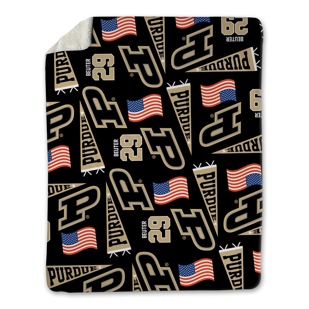 Purdue - NCAA Baseball : Gavin Beuter - USA Blanket-0