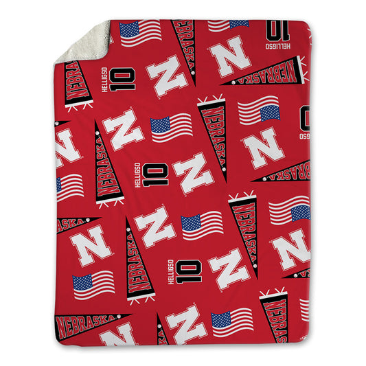 Nebraska - NCAA Baseball : Hogan Helligso - USA Blanket-0