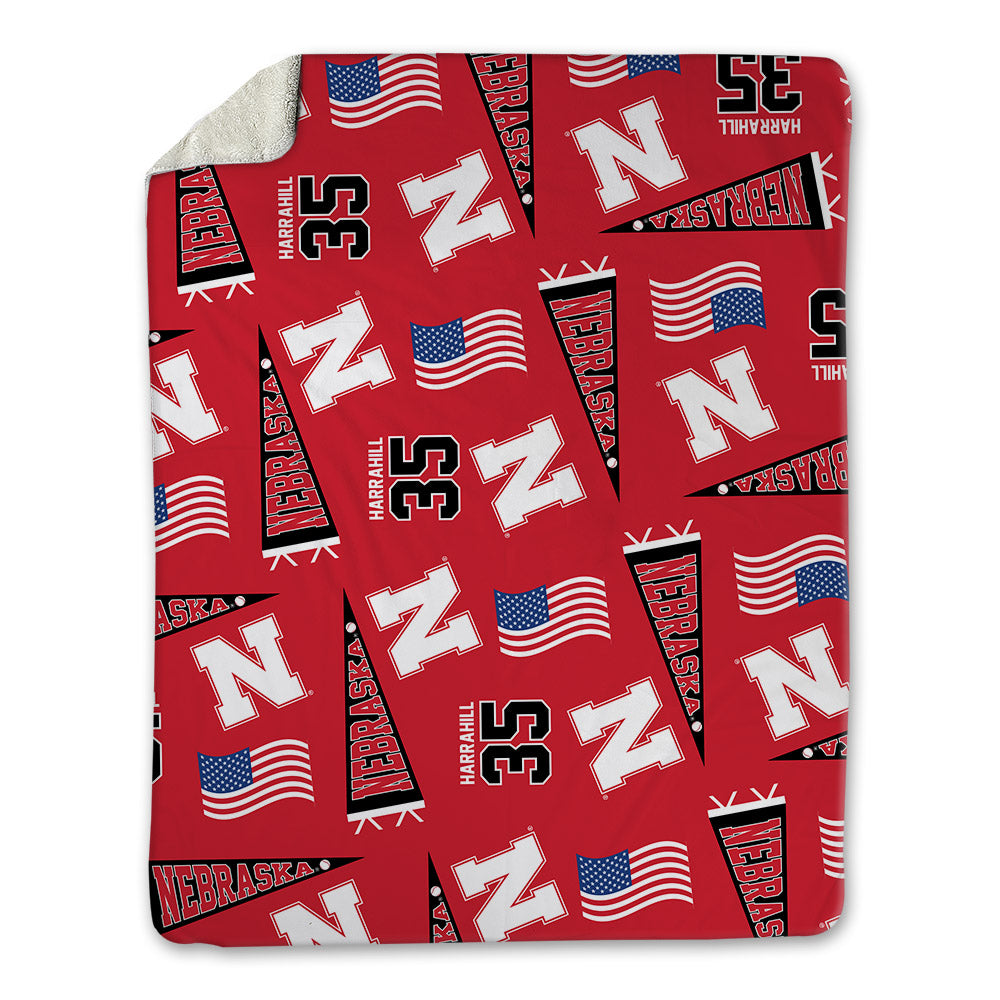 Nebraska - NCAA Baseball : Ryan Harrahill - USA Blanket-0