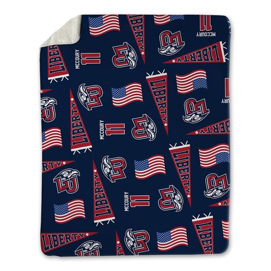 Liberty - NCAA Baseball : Xavier McCoury - USA Blanket-0