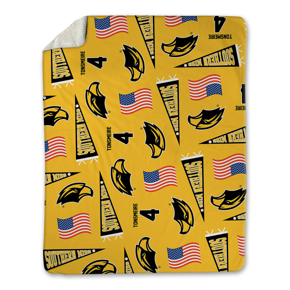 Southern Miss - NCAA Baseball : William Tonsmeire - USA Blanket-0
