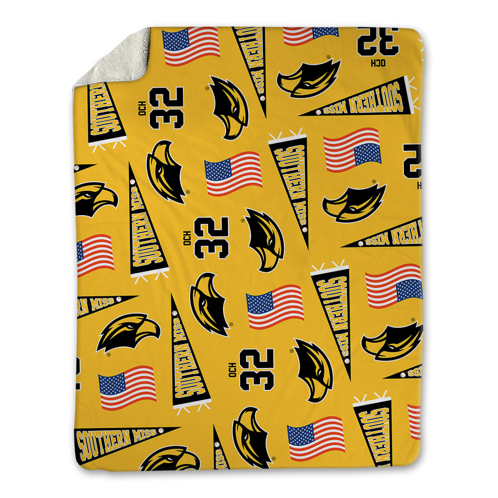 Southern Miss - NCAA Baseball : Josh Och - USA Blanket-0