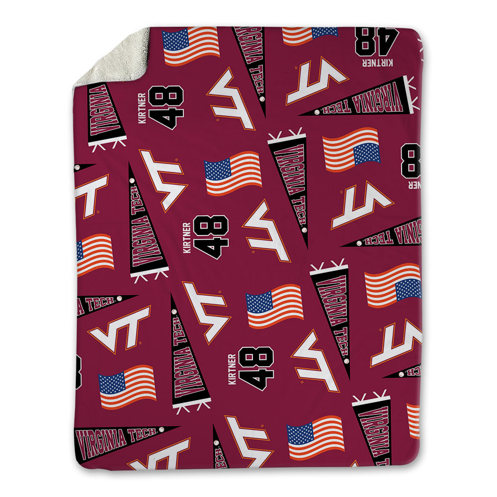 Virginia Tech - NCAA Baseball : Brady Kirtner - USA Blanket-0