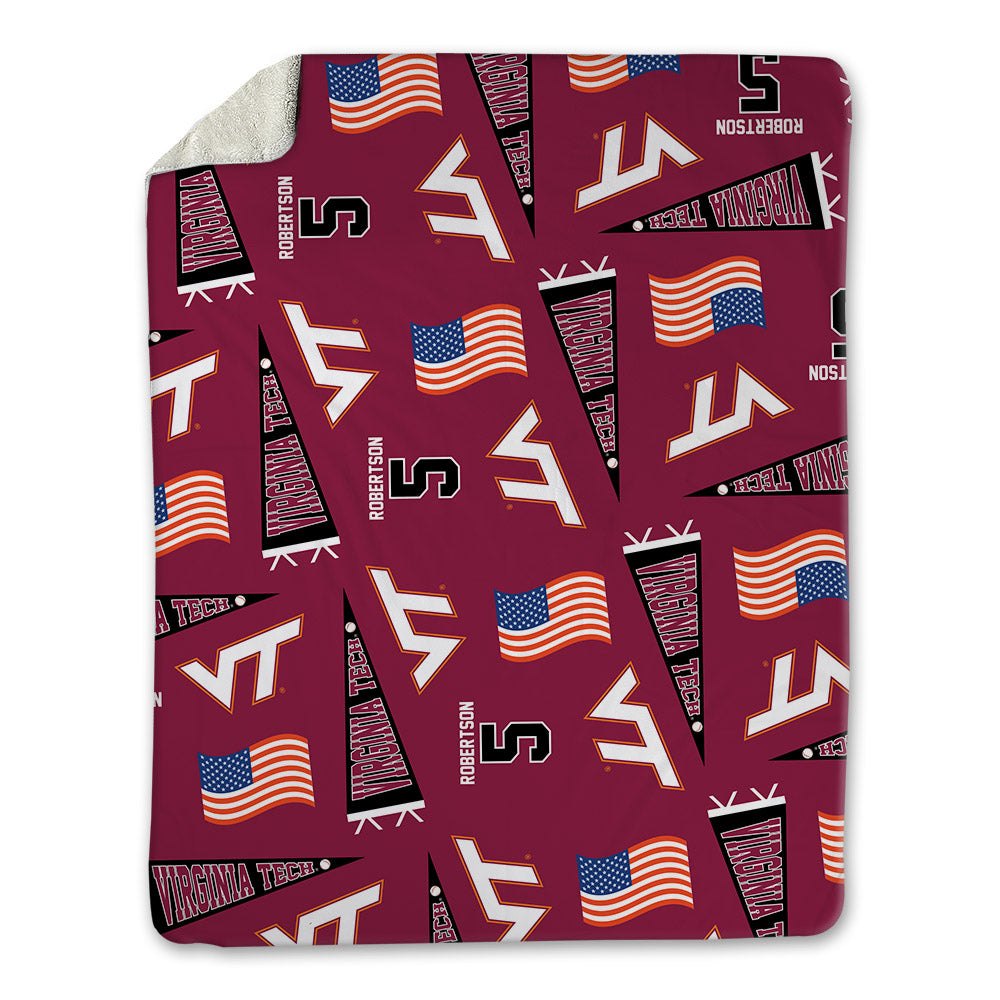 Virginia Tech - NCAA Baseball : Aiden Robertson - USA Blanket-0