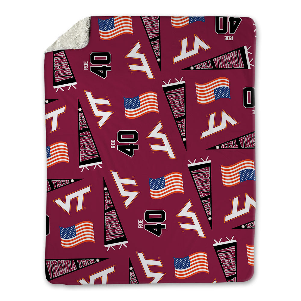 Virginia Tech - NCAA Baseball : Brody Roe - USA Blanket-0