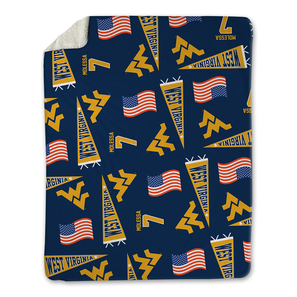West Virginia - NCAA Baseball : Maxwell Molessa - USA Blanket-0