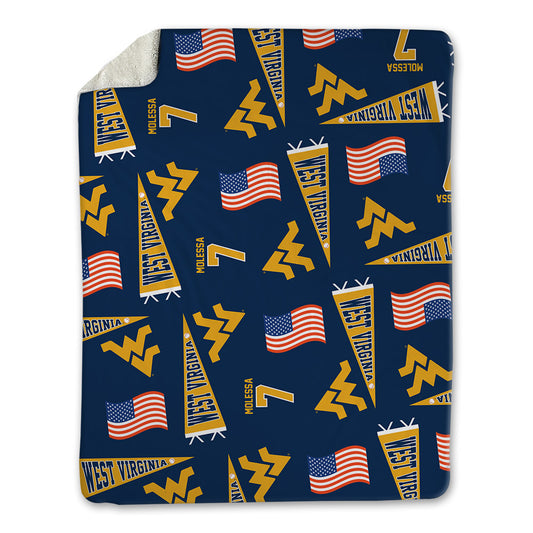 West Virginia - NCAA Baseball : Maxwell Molessa - USA Blanket-0