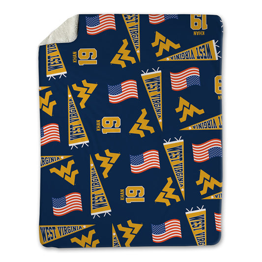 West Virginia - NCAA Baseball : Alex Khan - USA Blanket-0