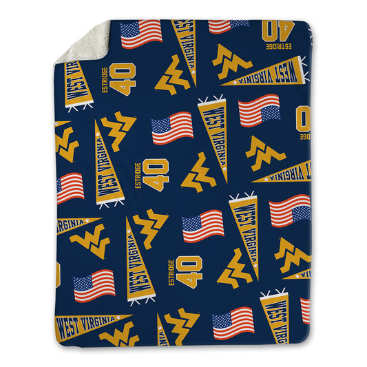 West Virginia - NCAA Baseball : Carson Estridge - USA Blanket-0