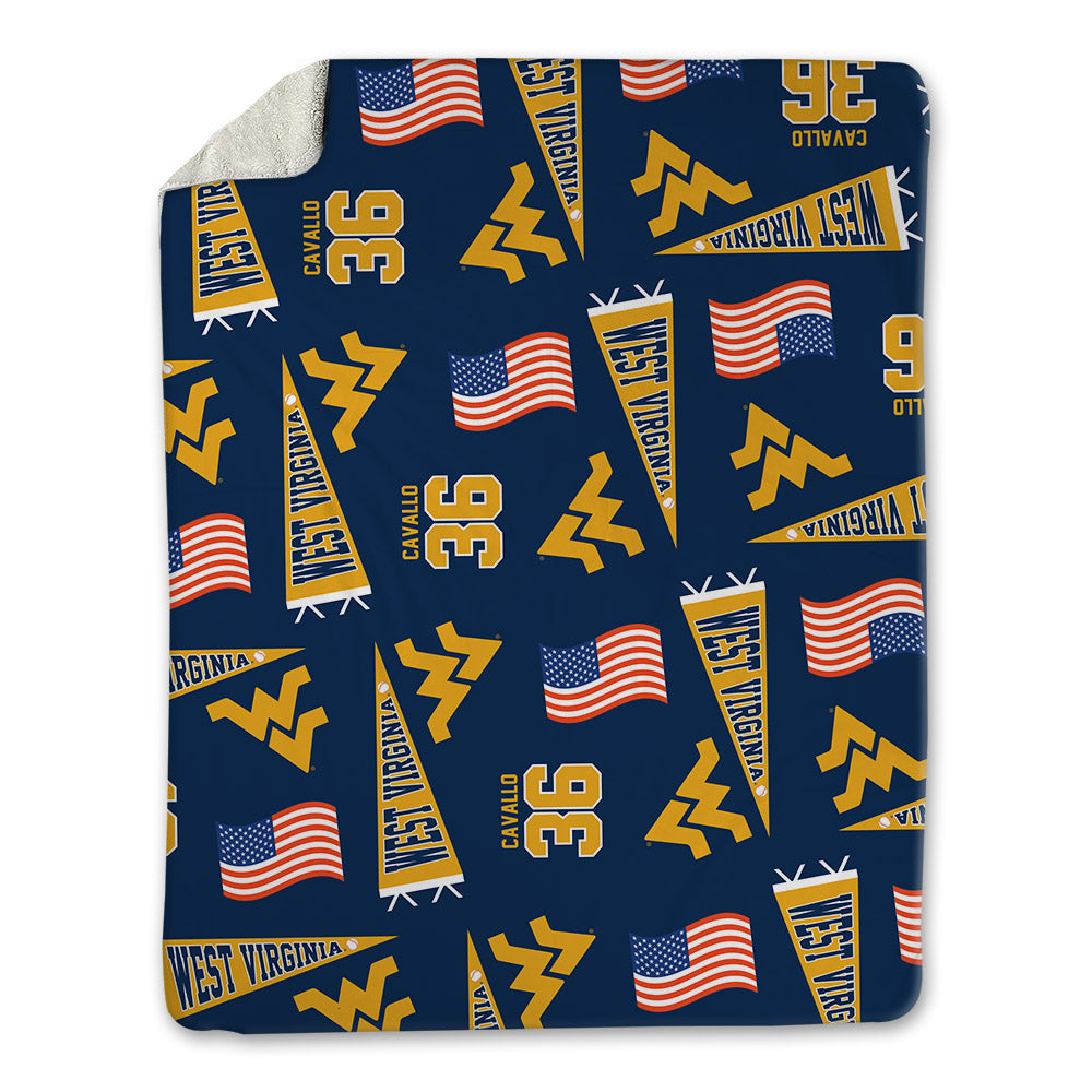 West Virginia - NCAA Baseball : Hudson Cavallo - USA Blanket-0