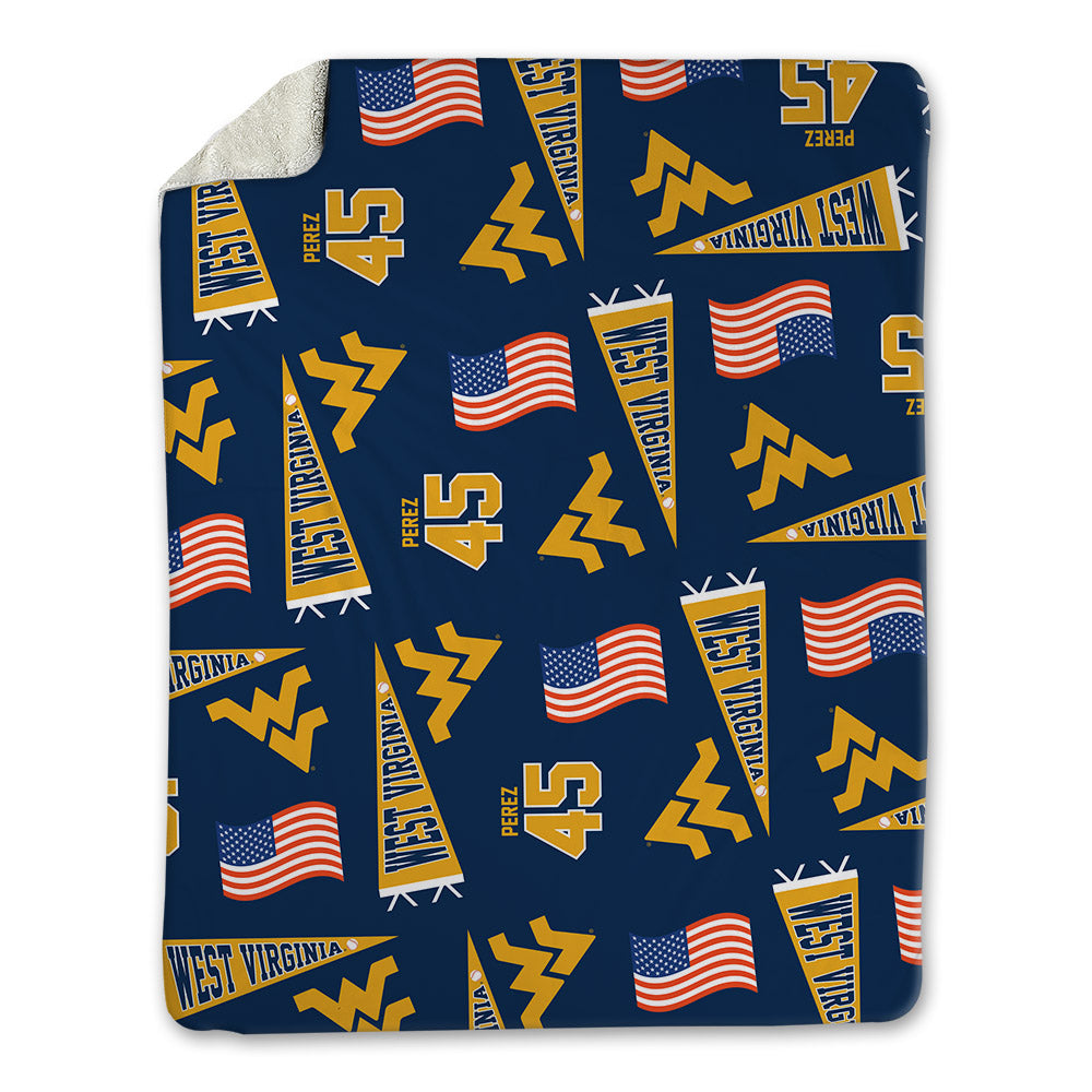 West Virginia - NCAA Baseball : David Perez - USA Blanket-0