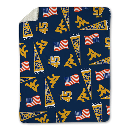 West Virginia - NCAA Baseball : David Perez - USA Blanket-0