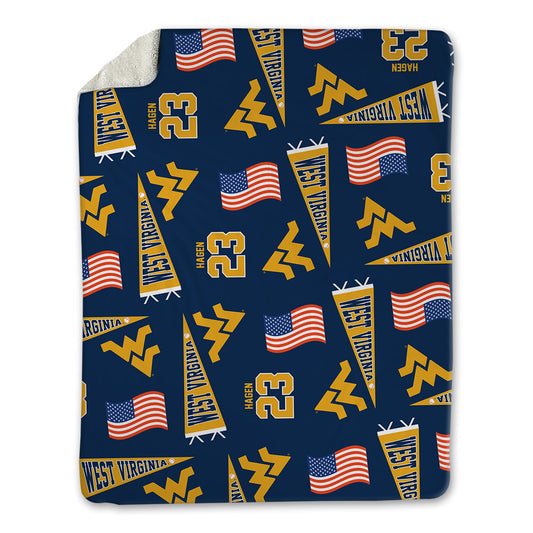 West Virginia - NCAA Baseball : David Hagen - USA Blanket-0