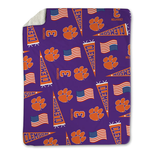 Clemson - NCAA Baseball : Jack Crighton - USA Blanket-0