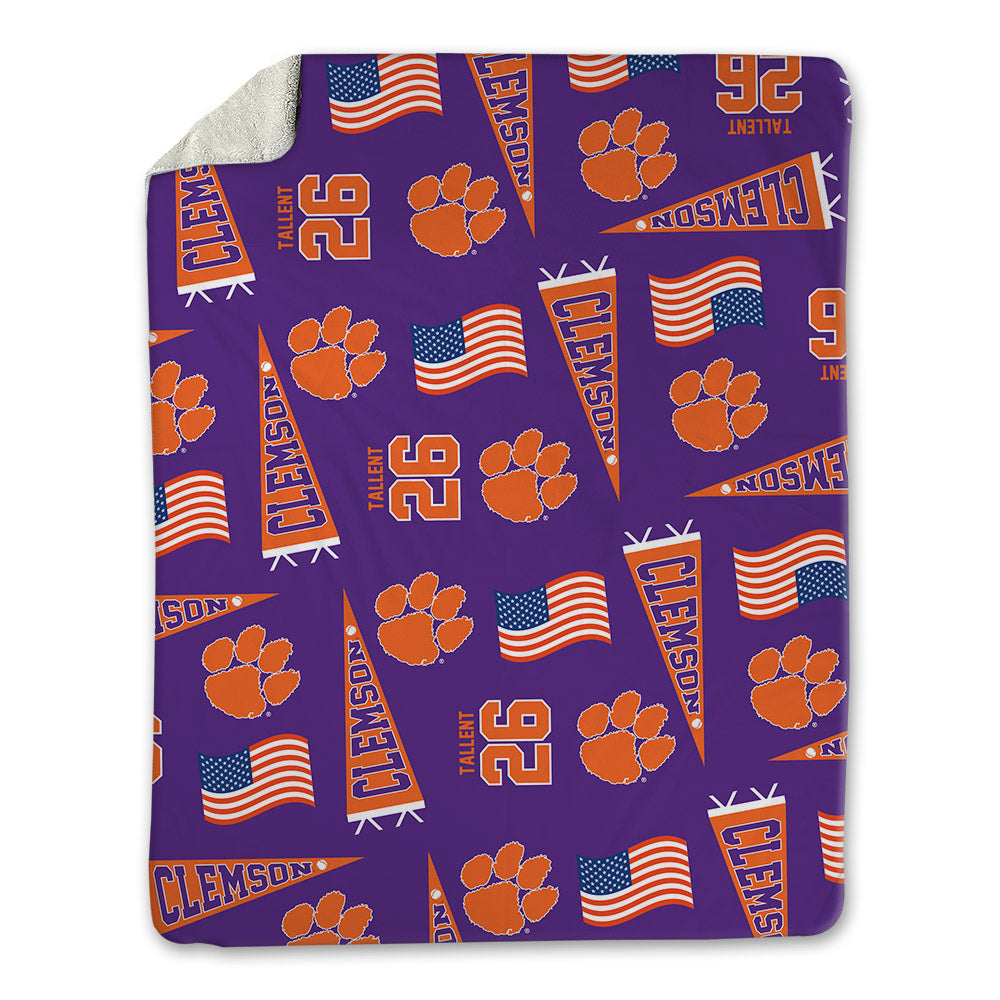 Clemson - NCAA Baseball : Casey Tallent - USA Blanket-0