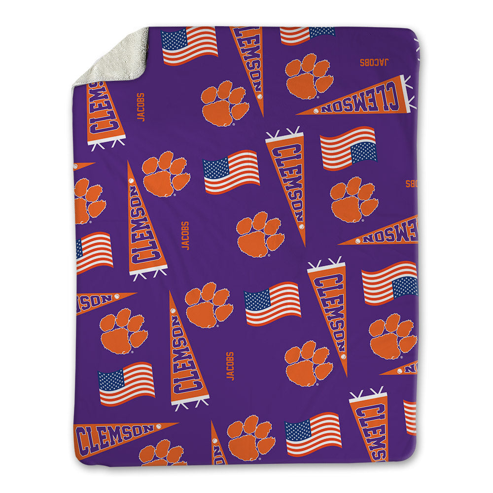 Clemson - NCAA Baseball : Austin Jacobs - USA Blanket-0