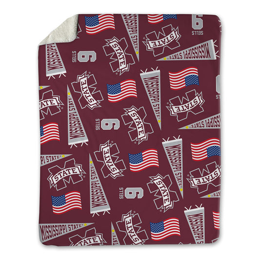 Mississippi State - NCAA Softball : Kiarra Sells - USA Blanket-0