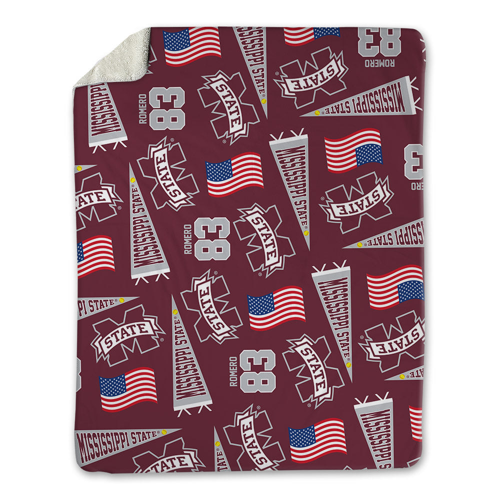 Mississippi State - NCAA Softball : xiane romero - USA Blanket-0