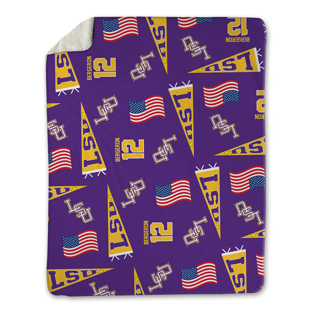 LSU - NCAA Softball : Maci Bergeron - USA Blanket-0