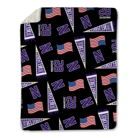 Northwestern - NCAA Softball : Grace Minarovic - USA Blanket-0