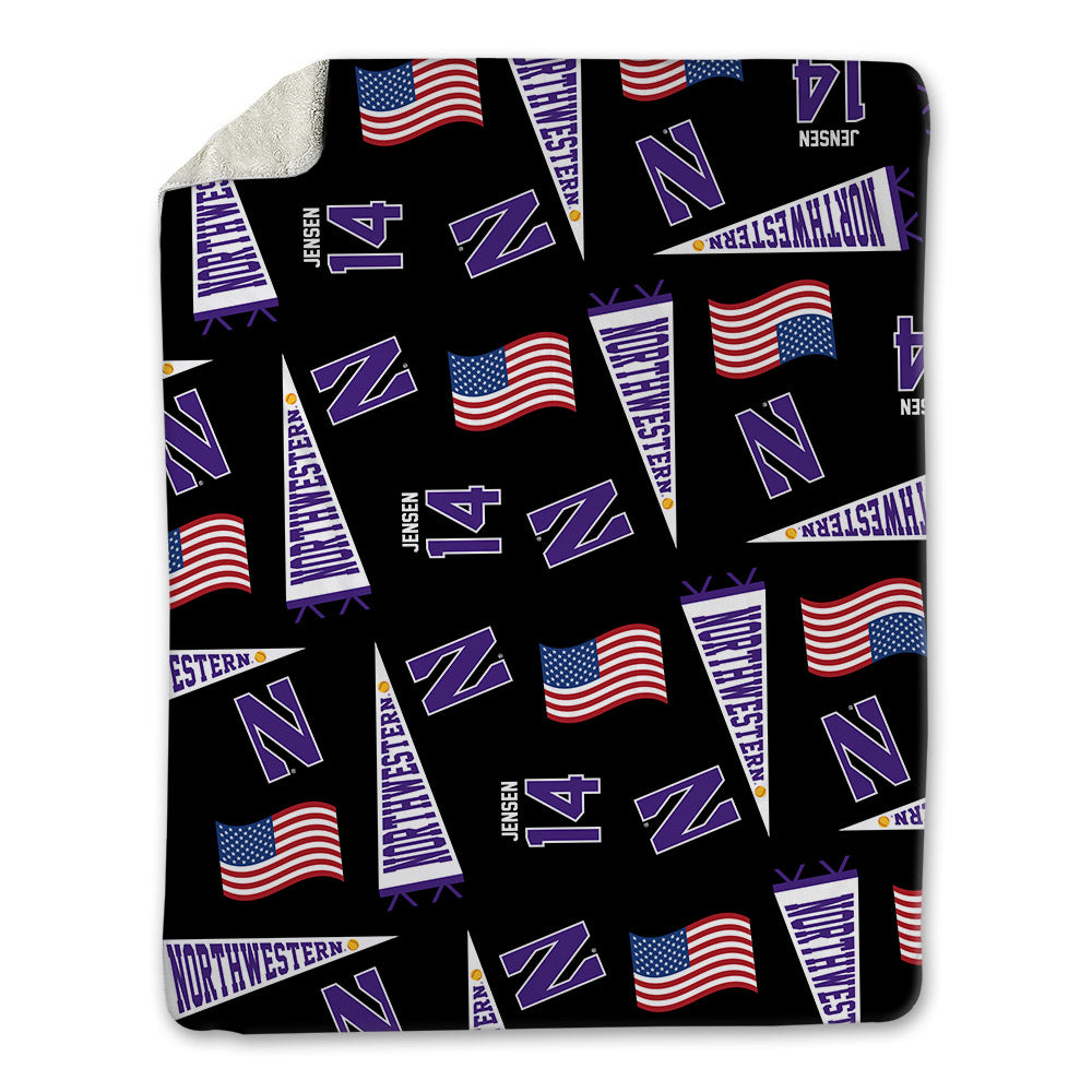 Northwestern - NCAA Softball : Kylee Jensen - USA Blanket-0