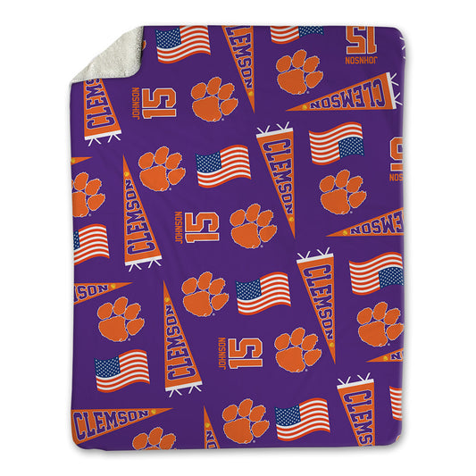 Clemson - NCAA Softball : Maddie Johnson - USA Blanket-0