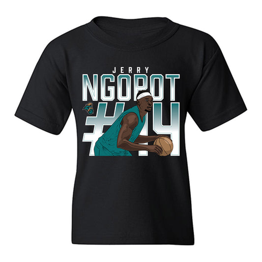 Coastal Carolina - NCAA Men's Basketball : Jerry Ngopot - Caricature Youth T-Shirt-0