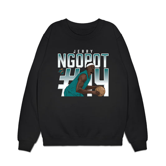Coastal Carolina - NCAA Men's Basketball : Jerry Ngopot - Caricature Premium Crewneck Sweatshirt-0