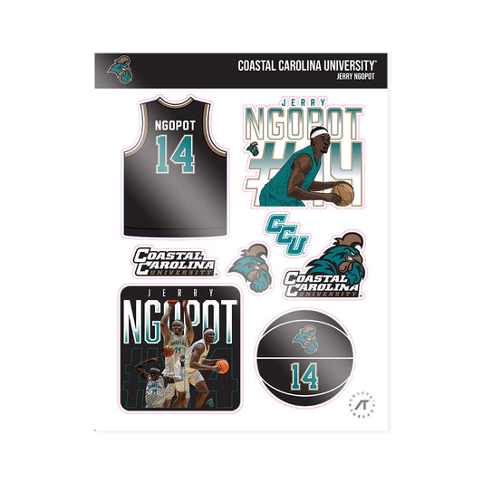 Coastal Carolina - NCAA Men's Basketball : Jerry Ngopot - Sticker Sheet-0
