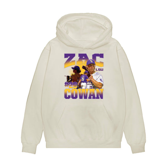 LSU - NCAA Baseball : Zac Cowan - Collage Premium Hooded Sweatshirt-0