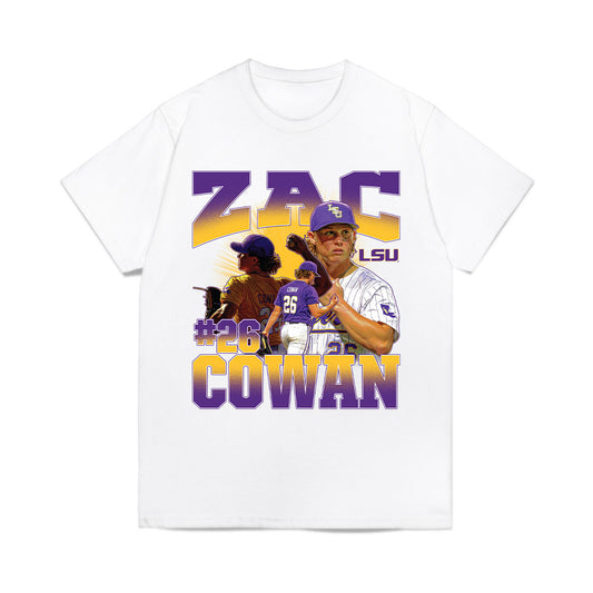 LSU - NCAA Baseball : Zac Cowan - Collage Comfort Colors T-Shirt-0