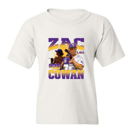 LSU - NCAA Baseball : Zac Cowan - Collage Youth T-Shirt-0