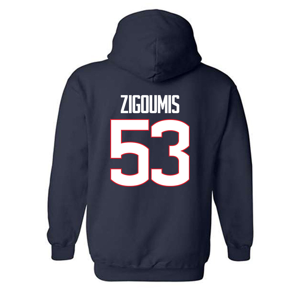 UConn - NCAA Football : Christos Zigoumis - Hooded Sweatshirt-1