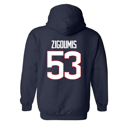 UConn - NCAA Football : Christos Zigoumis - Hooded Sweatshirt-1