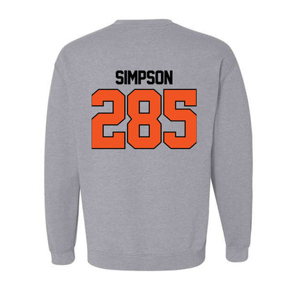 Oklahoma State - NCAA Wrestling : Hayden Simpson - Sports Mom Crewneck Sweatshirt-1