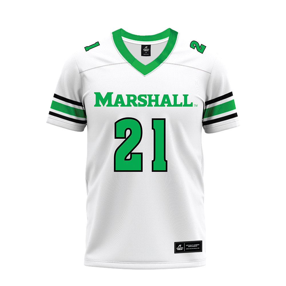 Marshall - NCAA Football : Tyas Martin - White Premium Football Jersey-0