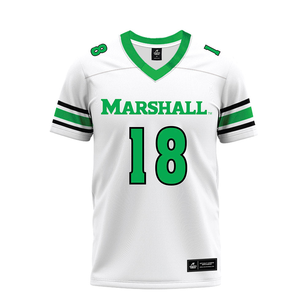 Marshall - NCAA Football : Zay Turner-Bradshaw - White Premium Football Jersey-0