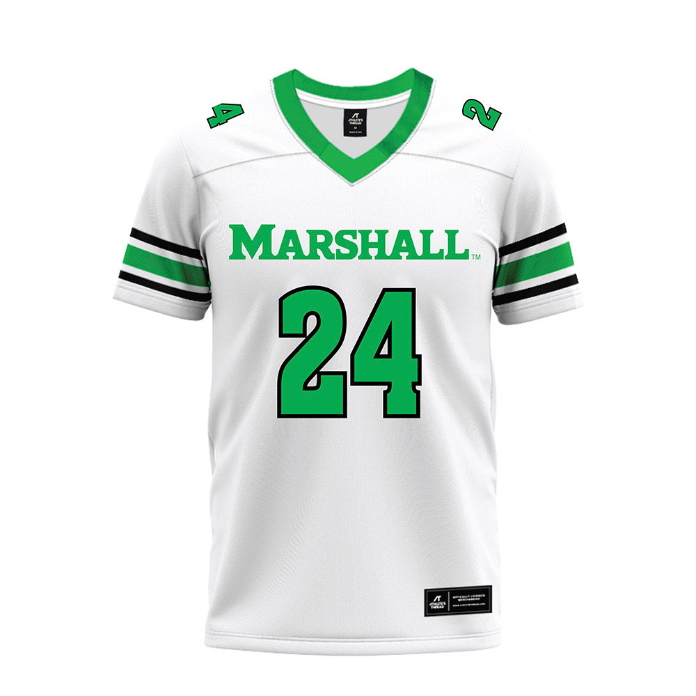 Marshall - NCAA Football : Jacarius Clayton - White Premium Football Jersey-0