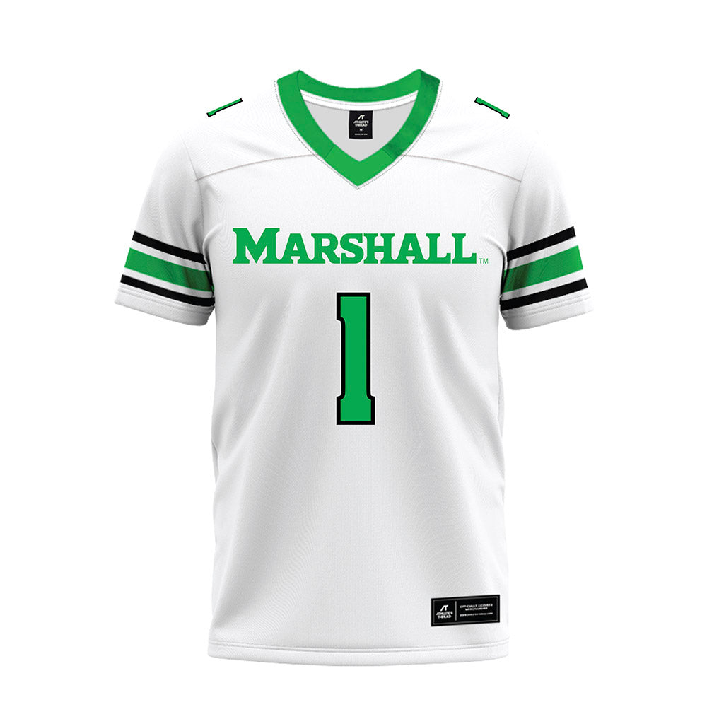 Marshall - NCAA Football : Zion Turner - White Premium Football Jersey-0